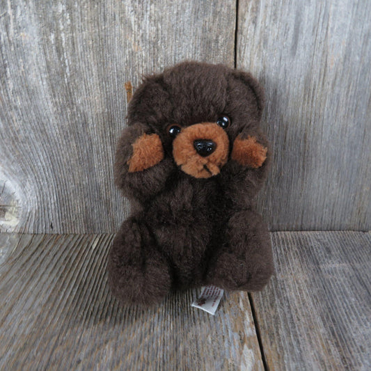 Vintage Teddy Bear Plush Brown Mini Russ Grizzly Love Pets Stuffed Animal Korea Short Legs