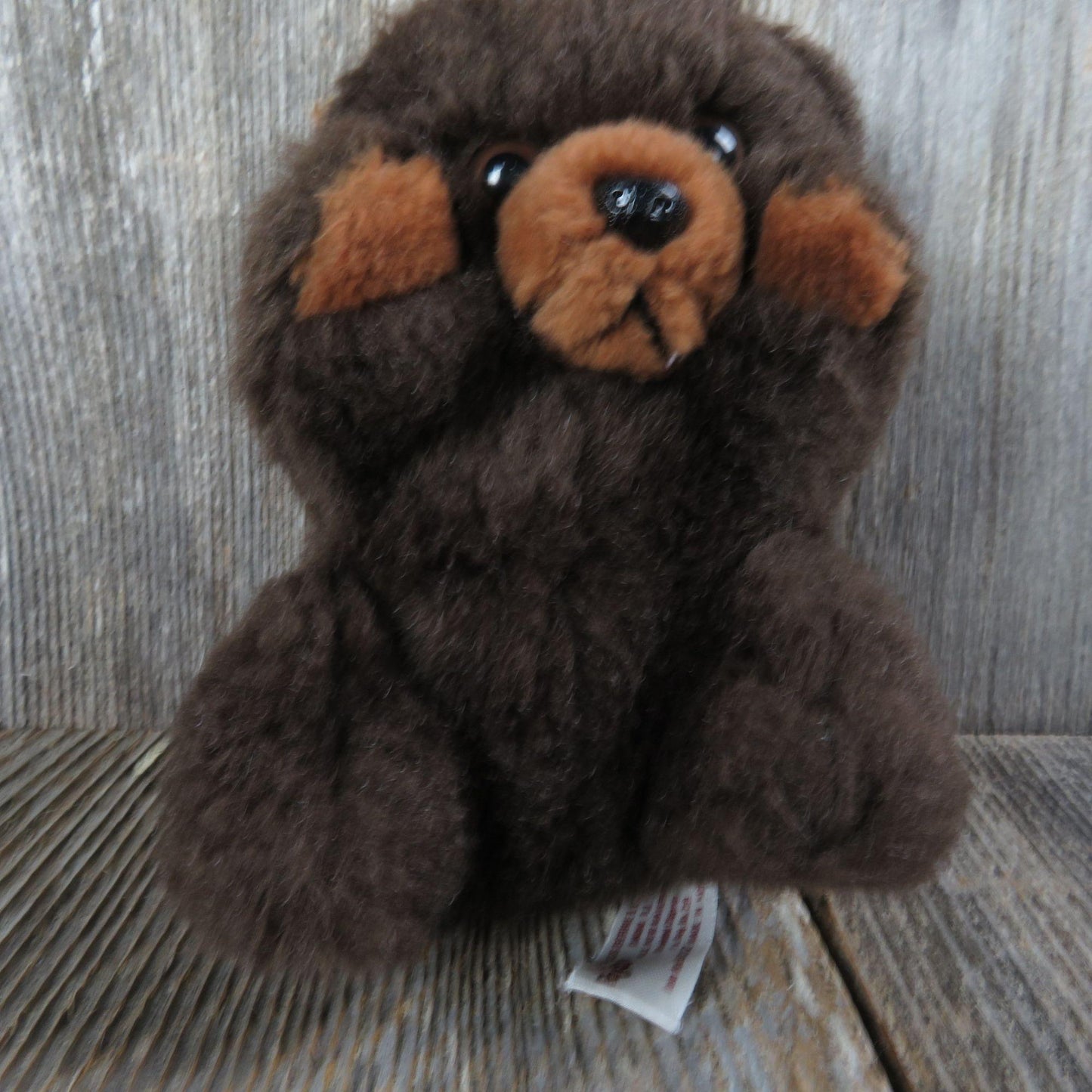 Vintage Teddy Bear Plush Brown Mini Russ Grizzly Love Pets Stuffed Animal Korea Short Legs
