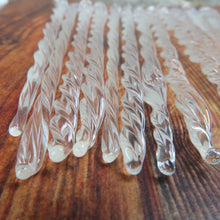 Load image into Gallery viewer, Vintage Glass Icicle Ornaments Spun Twisted 12 Pieces Iridescent 5 inch Kurt Adler Ice Snow Vtg Christmas Decoration