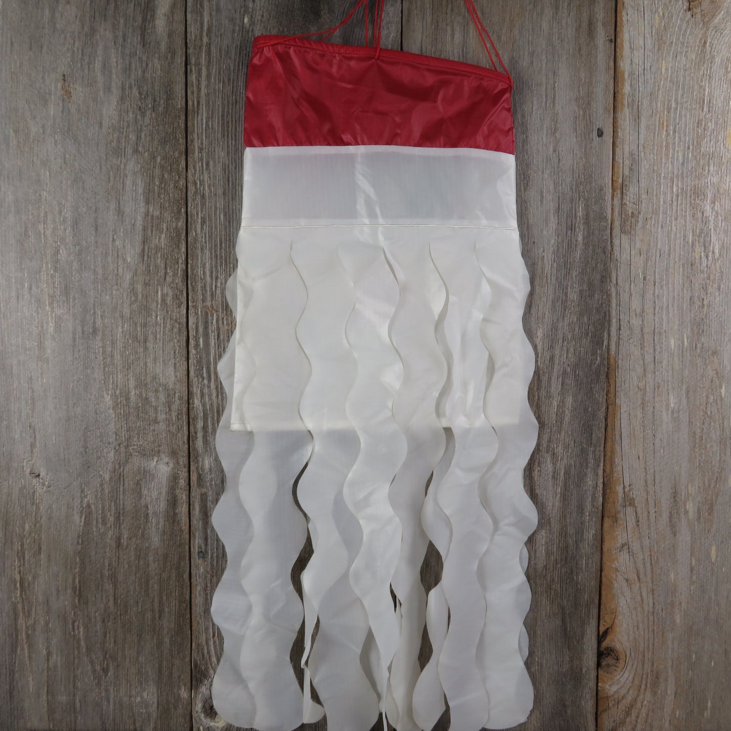 Vintage Santa Windsock Nylon White Beard Wind Sock Red Hat Flag Banner Christmas Outside Decoration