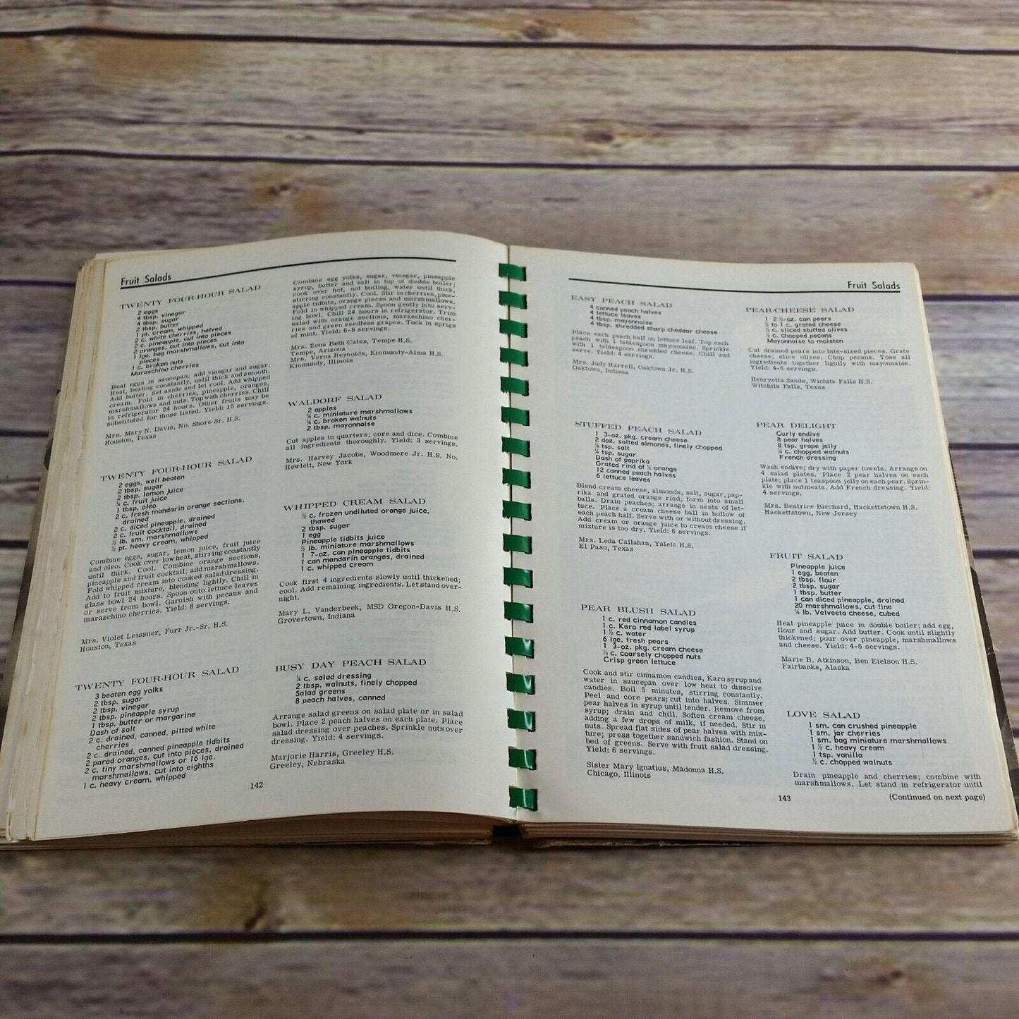 Vintage Salads Cookbook Favorite Recipes of American Home Economics Teachers 1968 Spiral Bound 2000 Favorite Salad Recipes