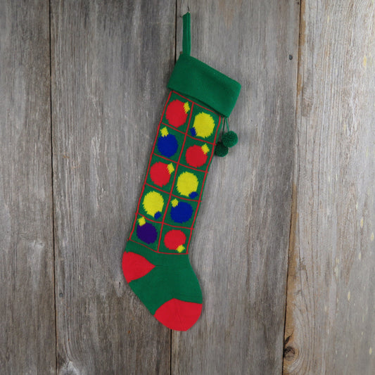 Vintage Knit Ornament Pattern Stocking Department 56 Christmas Green Purple Blue Taiwan