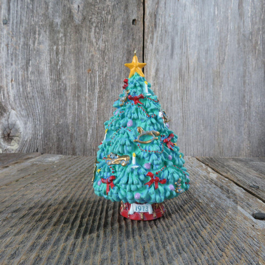 Vintage Christmas Tree Ornament Trimmed With Memories Hallmark 1993 Blue