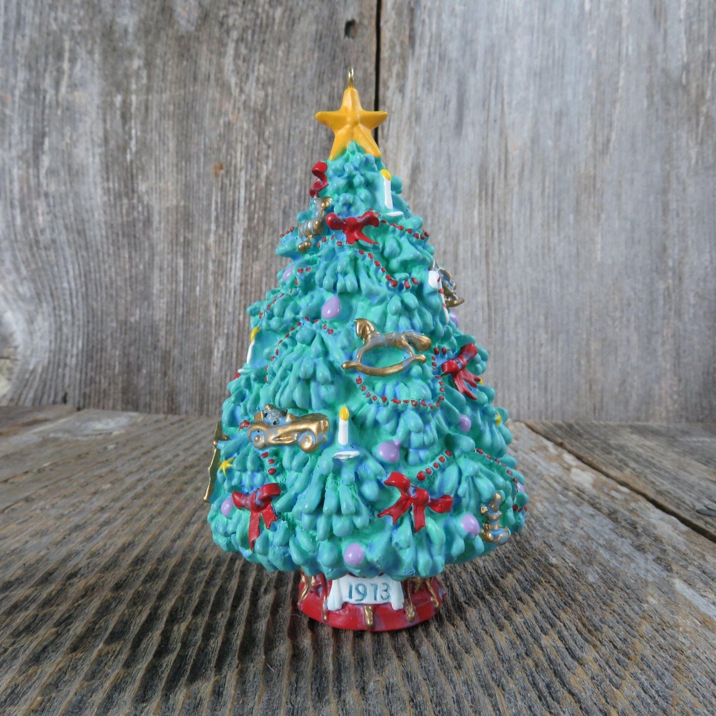 Vintage Christmas Tree Ornament Trimmed With Memories Hallmark 1993 Blue