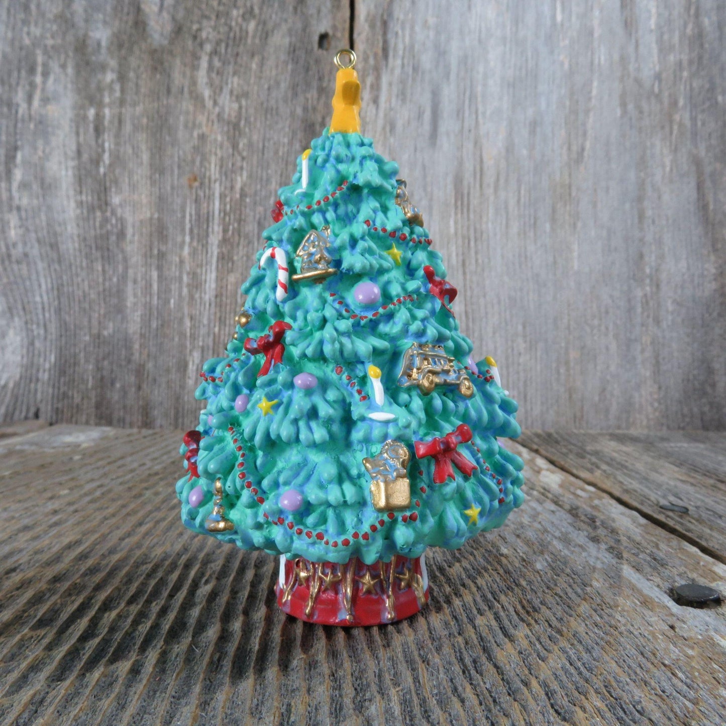 Vintage Christmas Tree Ornament Trimmed With Memories Hallmark 1993 Blue