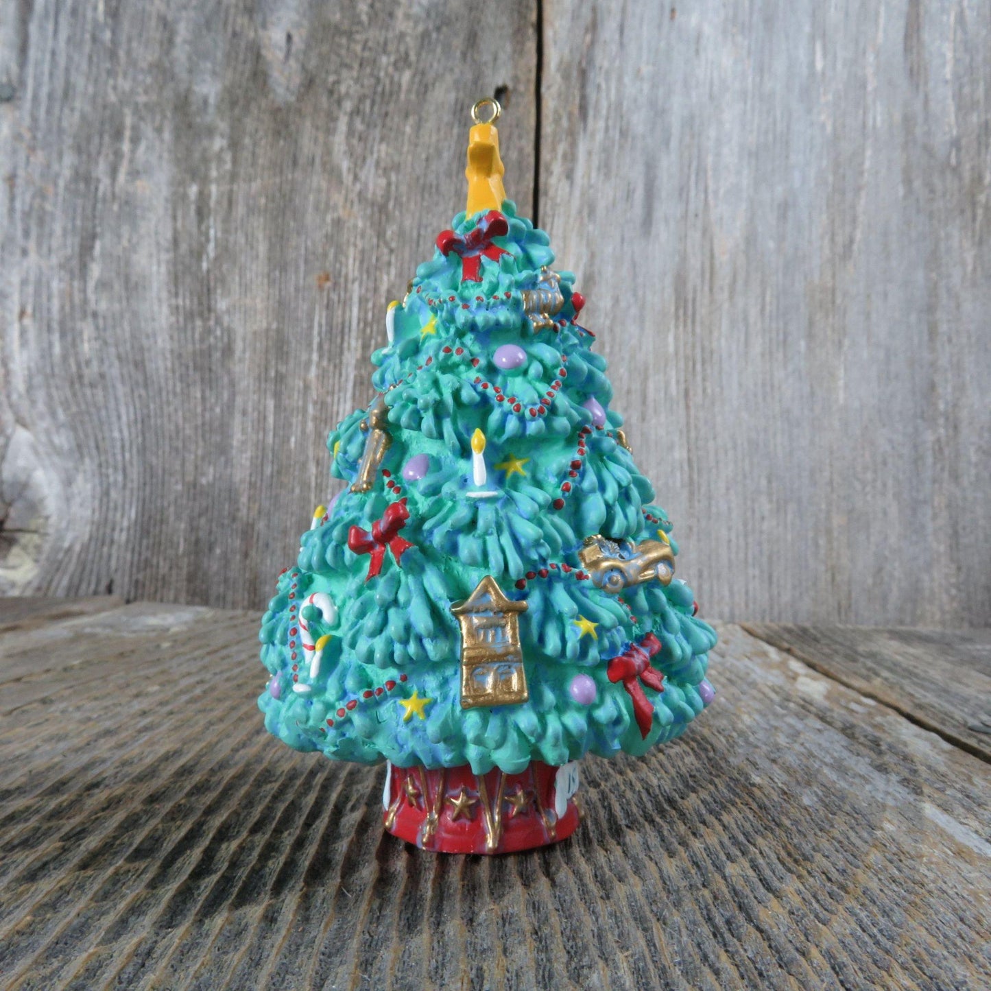 Vintage Christmas Tree Ornament Trimmed With Memories Hallmark 1993 Blue