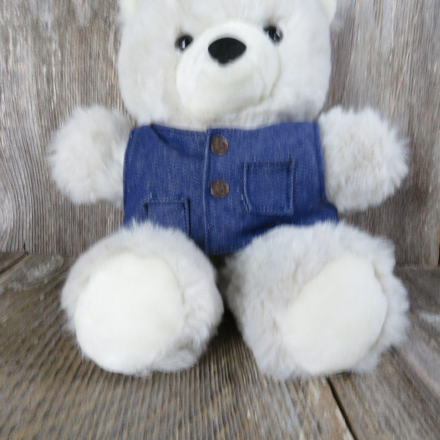 Vintage Teddy Bear Plush Cuddle Bear Denim Vest Red Trucker Hat Teddy Bear Express Trucking American Wego