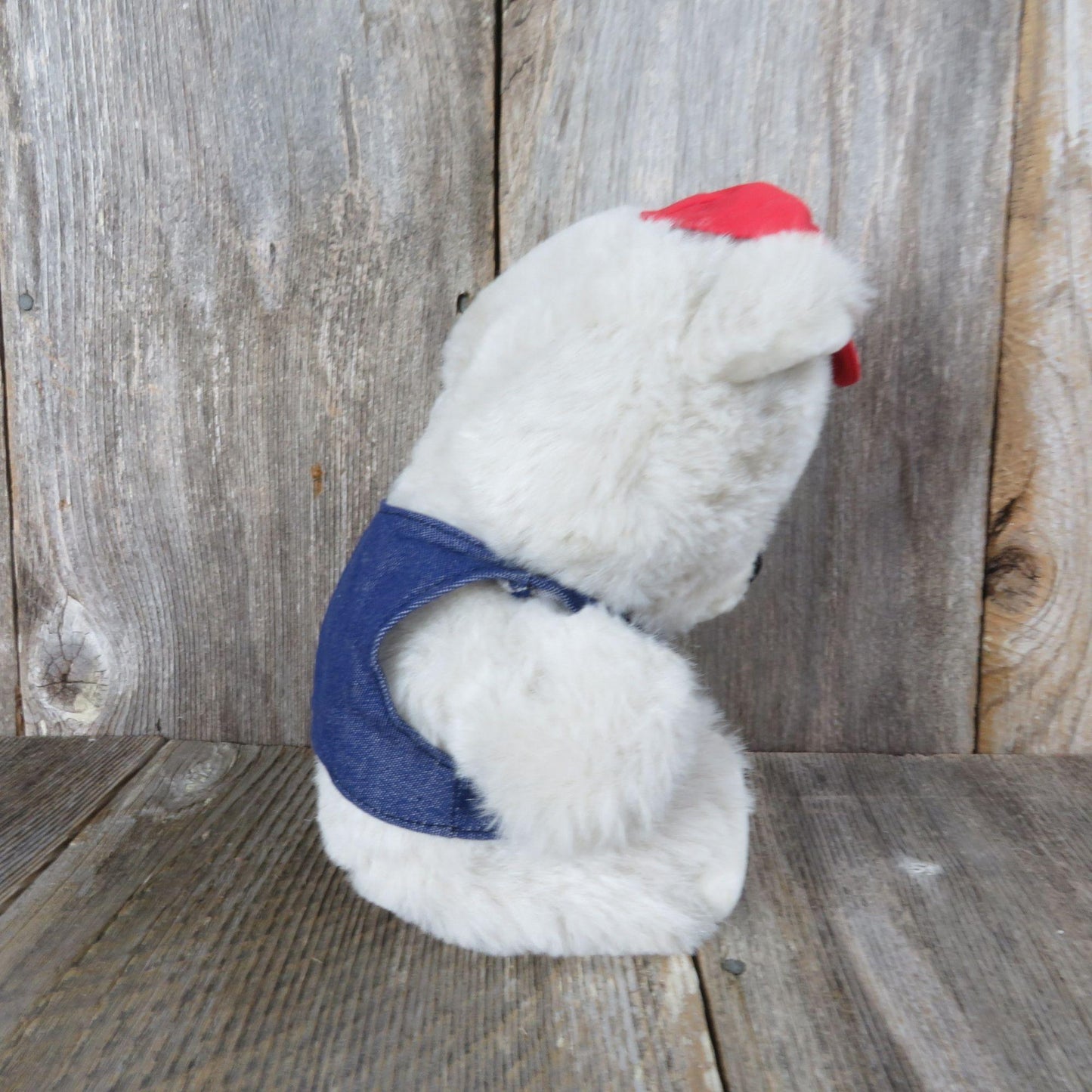 Vintage Teddy Bear Plush Cuddle Bear Denim Vest Red Trucker Hat Teddy Bear Express Trucking American Wego