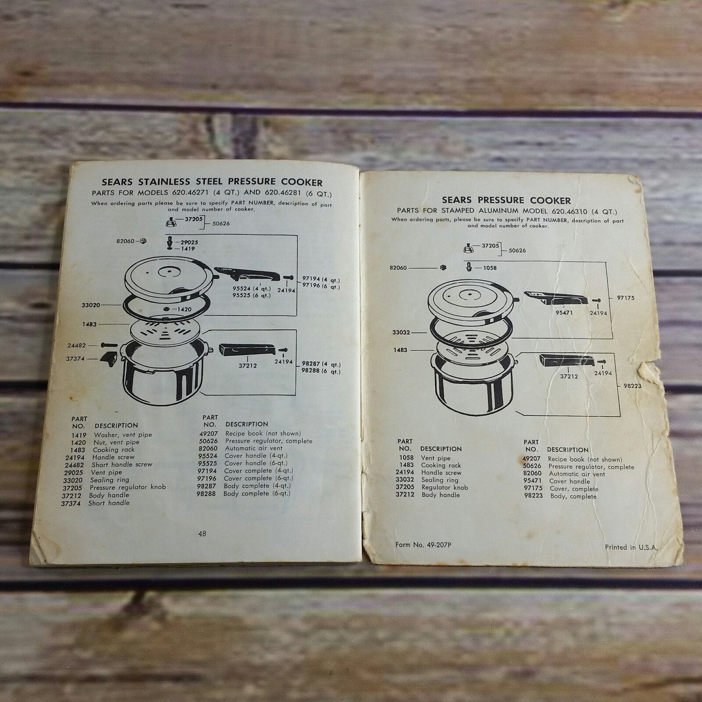 Vintage Cookbook Sears Pressure Cooker Recipes and Instructions 1971 1970s Booklet Recipe Book Time Tables