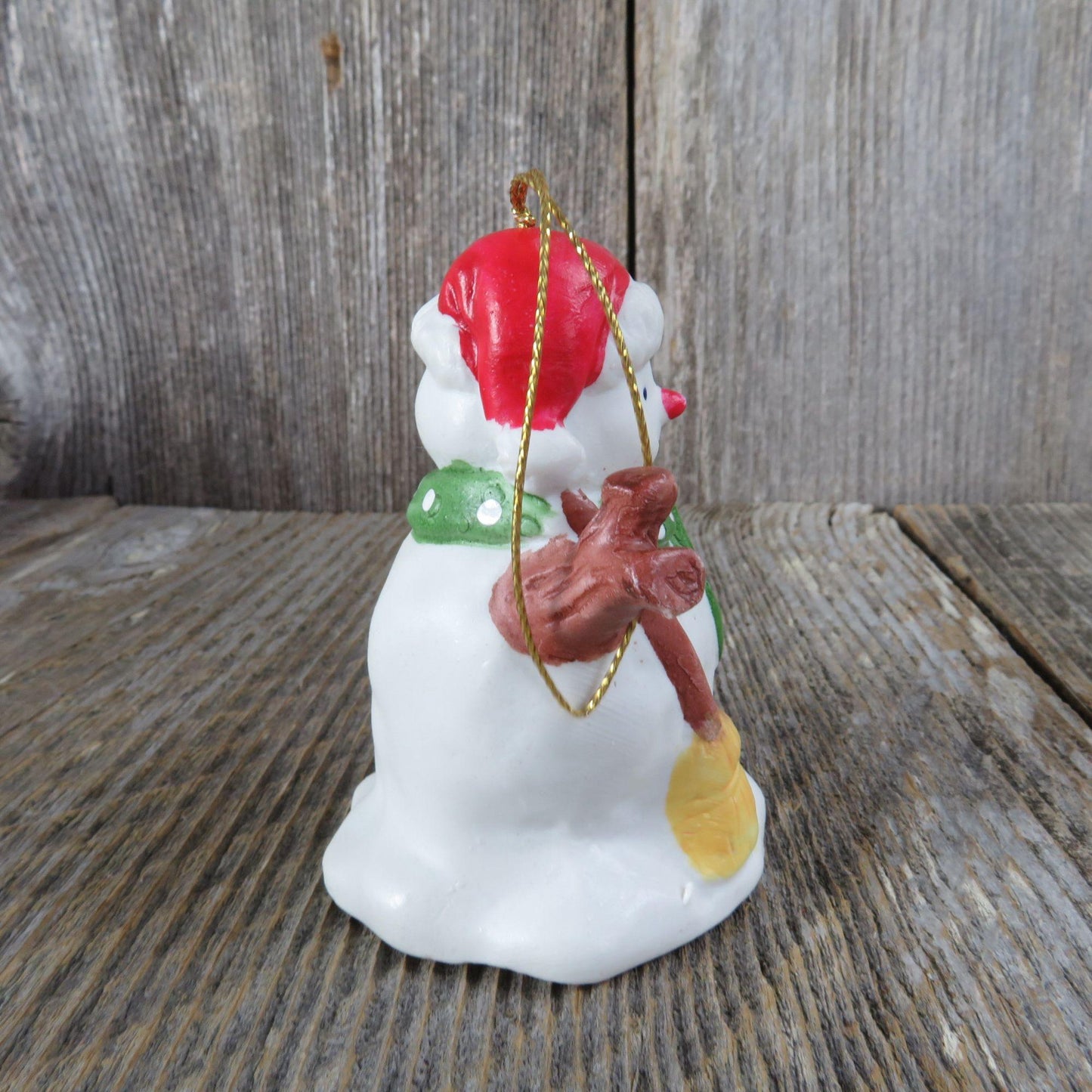 Vintage Snowman Bell Ornament Christmas Around the World Ceramic Porcelain Taiwan