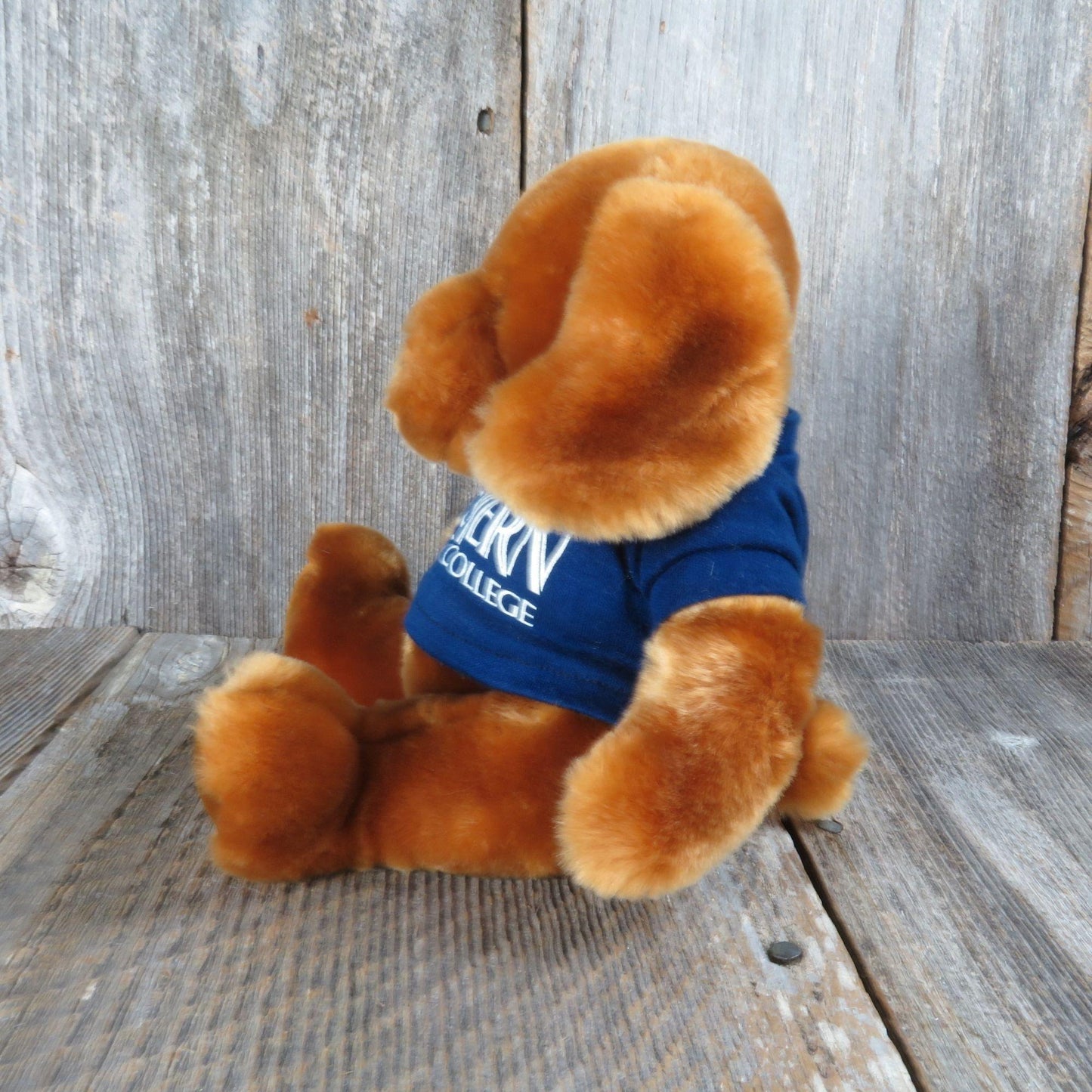 Vintage Brown Dog Plush Velvets by Greek Western Baptist College Puppy Plush Bean Filled