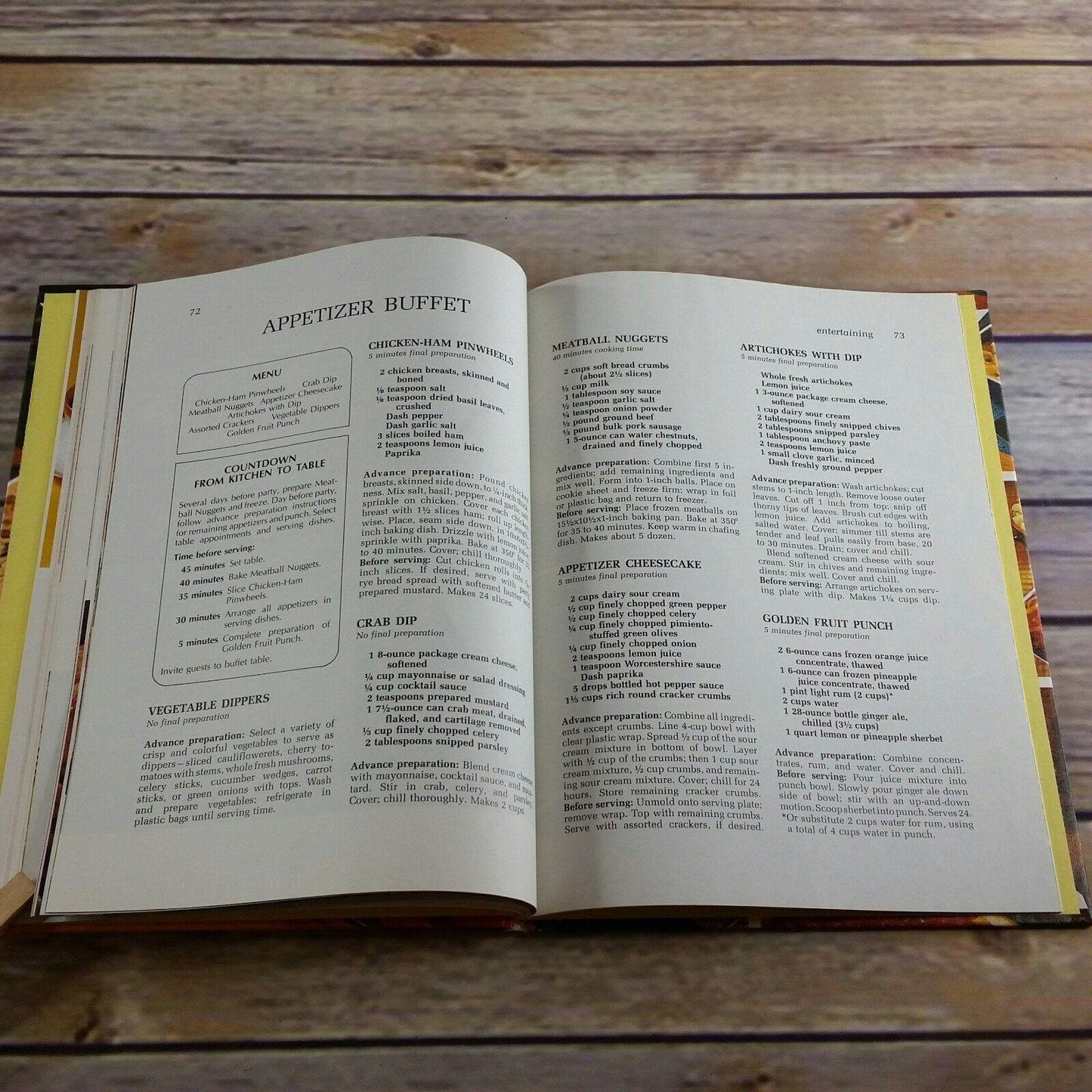 Vintage Cookbook Make Ahead Recipes Meal Prep 1971 Better Homes and Gardens Hardcover Menus Freezer Storage