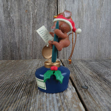 Load image into Gallery viewer, Vintage Mouse Inkwell Ornament Mouse Writing Letter To Santa Quill Pen Matrix Industries 1990s