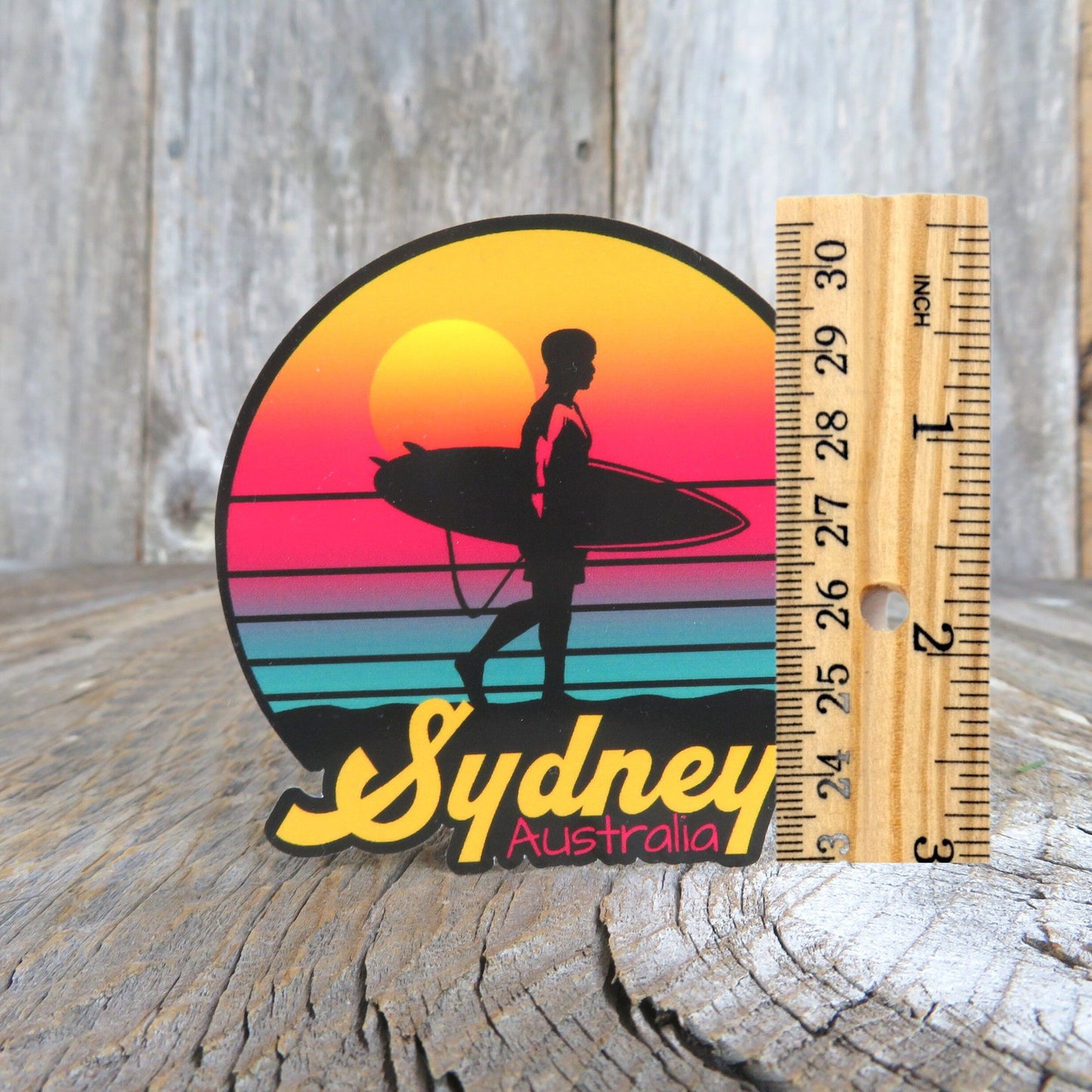 Surf Sydney Australia Sticker Surfing Retro Sunset Souvenir Travel Sticker