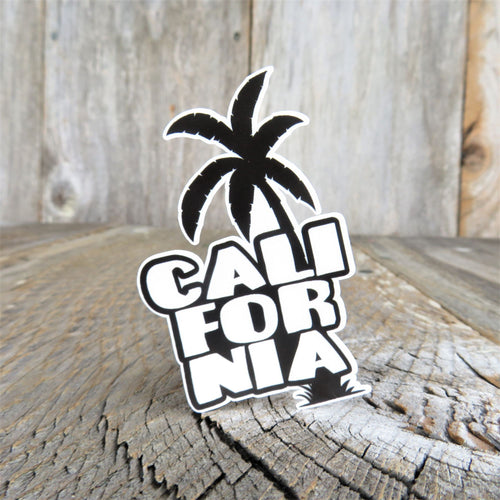 Sunny California Palm Tree Sticker Bold Word Block Letters Souvenir Waterproof Travel Surfing