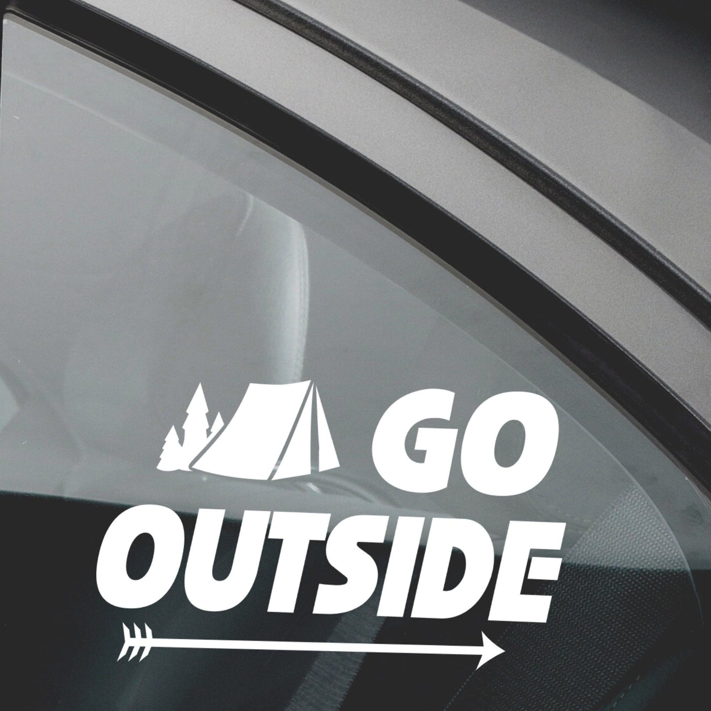 Go Outside Vinyl Decal White Tent Camping Outdoors Lover Car Water Bottle Laptop Adventure Sticker