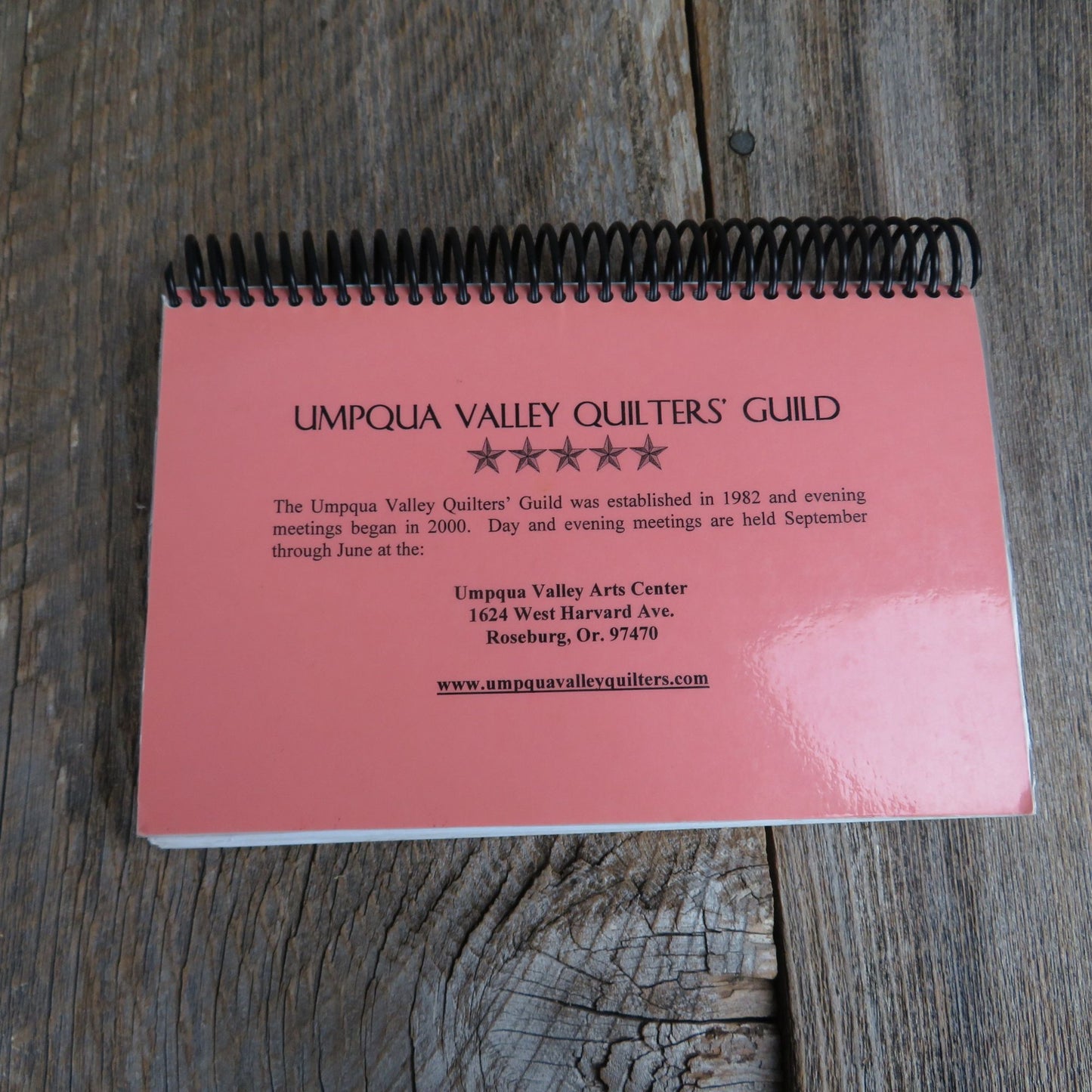 Umpqua Valley Oregon Quilter's Guild Cookbook Five Star Recipes Roseburg Community Fundraiser