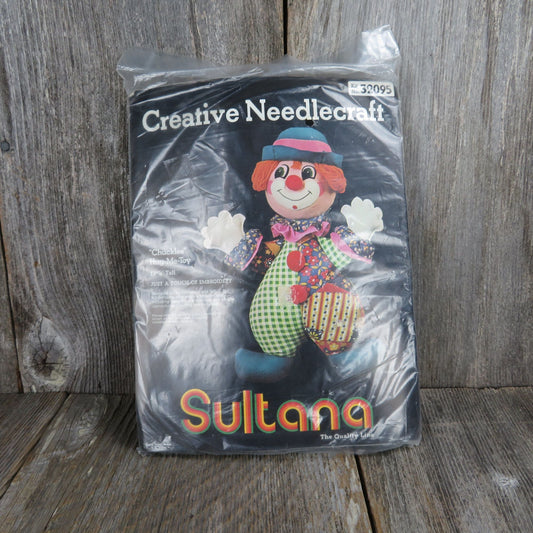 Chuckles Clown Hug Me Toy Kit Stamped Fabric Cut N Sew Stuffed Doll Sultana Needlecraft