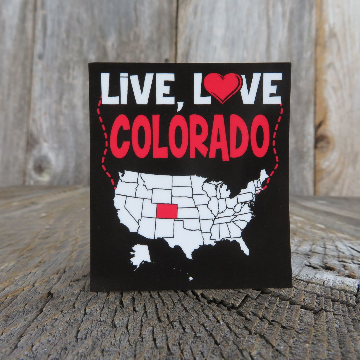 Live Love Colorado Sticker United State Red White Color Waterproof Travel Souvenir Water Bottle Laptop
