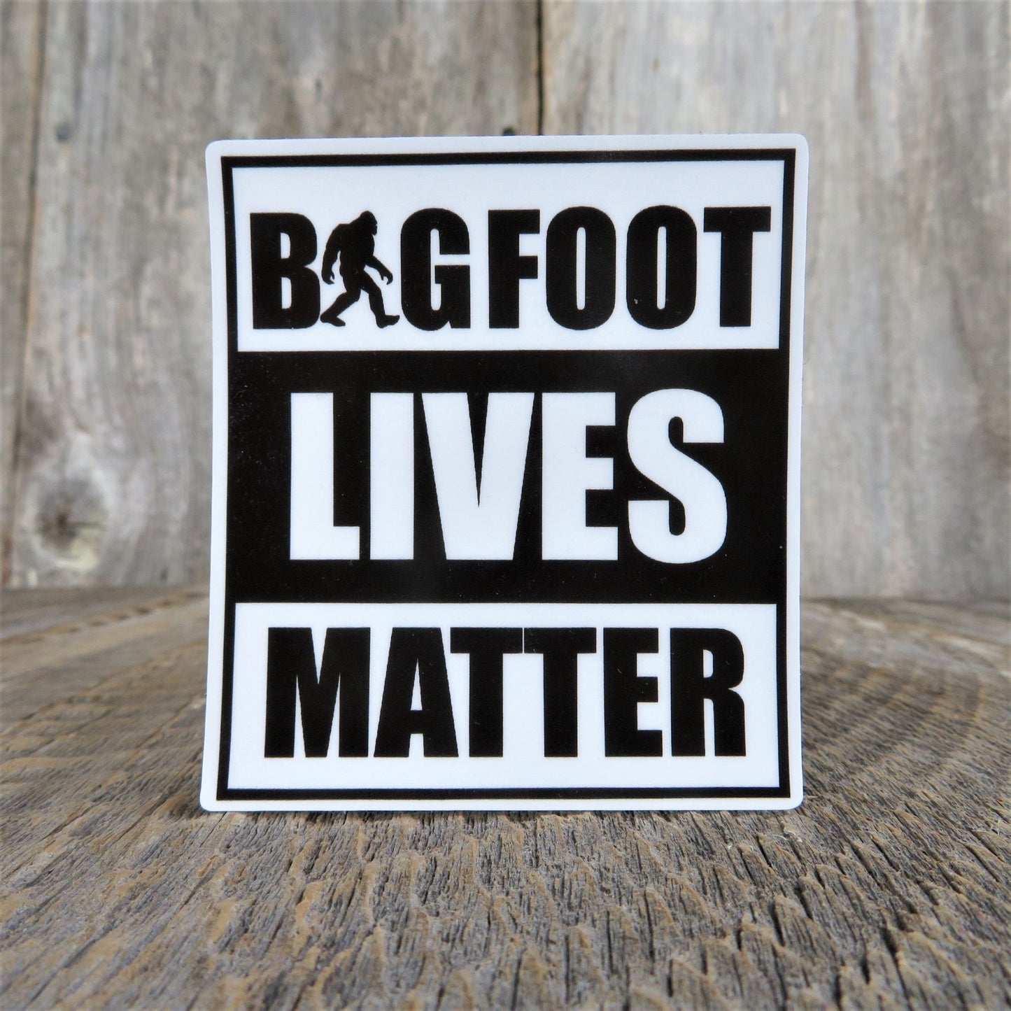 Bigfoot Lives Matter Sticker Funny Black White Believer Sarcastic Waterproof Water Bottle Laptop Sticker