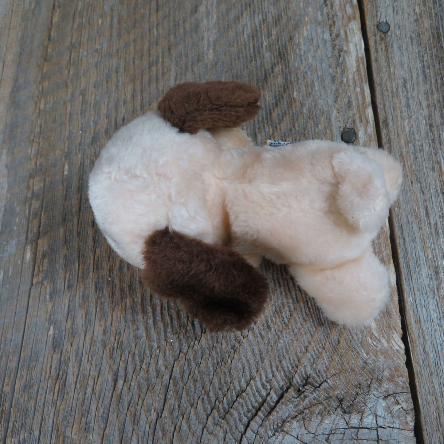 Vintage Drooper Dog Plush Cream Dakin  Beige Puppy Brown Ears Stuffed Animal 6 Inch 1973