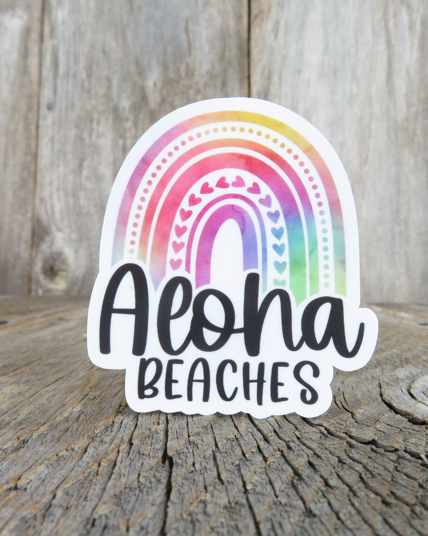 Aloha Beaches Sticker Rainbow Waterproof Hawaii Hello Summer Bitches Play On Words