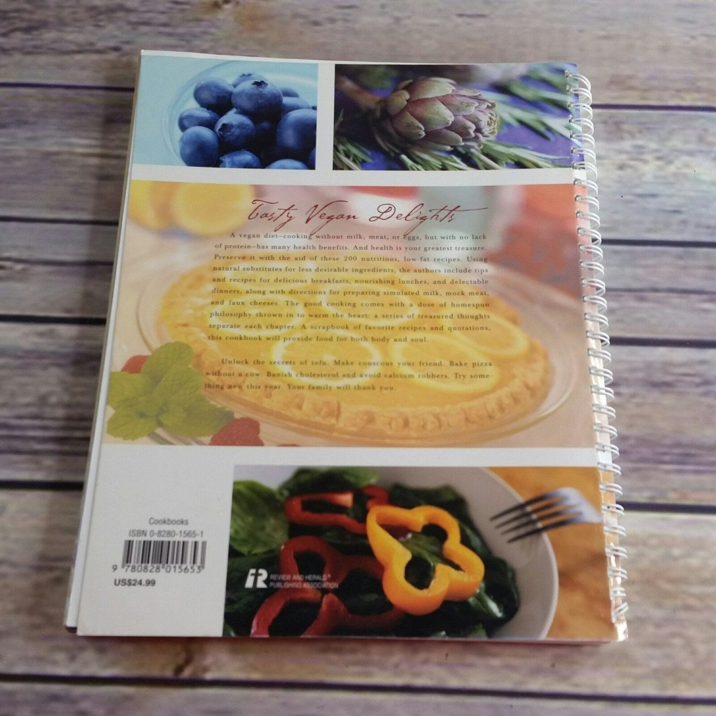 Vintage Vegetarian Cookbook Tasty Vegan Delights 2001 Gloria Lawson Debbi Puffer Spiral Bound Paperback