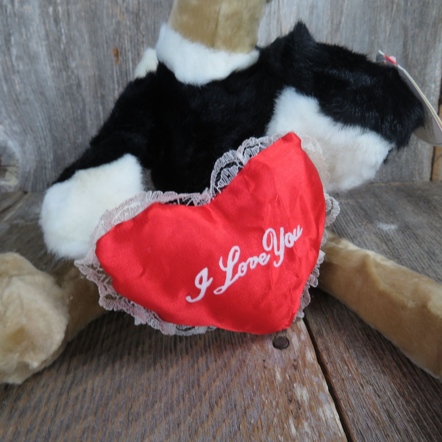 Vintage Ostrich Plush Valentines Bird Heart I Love You Bow Emu Kellytoy Cuddle Me Stuffed Animal