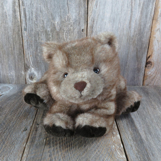 Vintage Large Sitting Brown Bear Plush Realistic Bearland Korea Grey