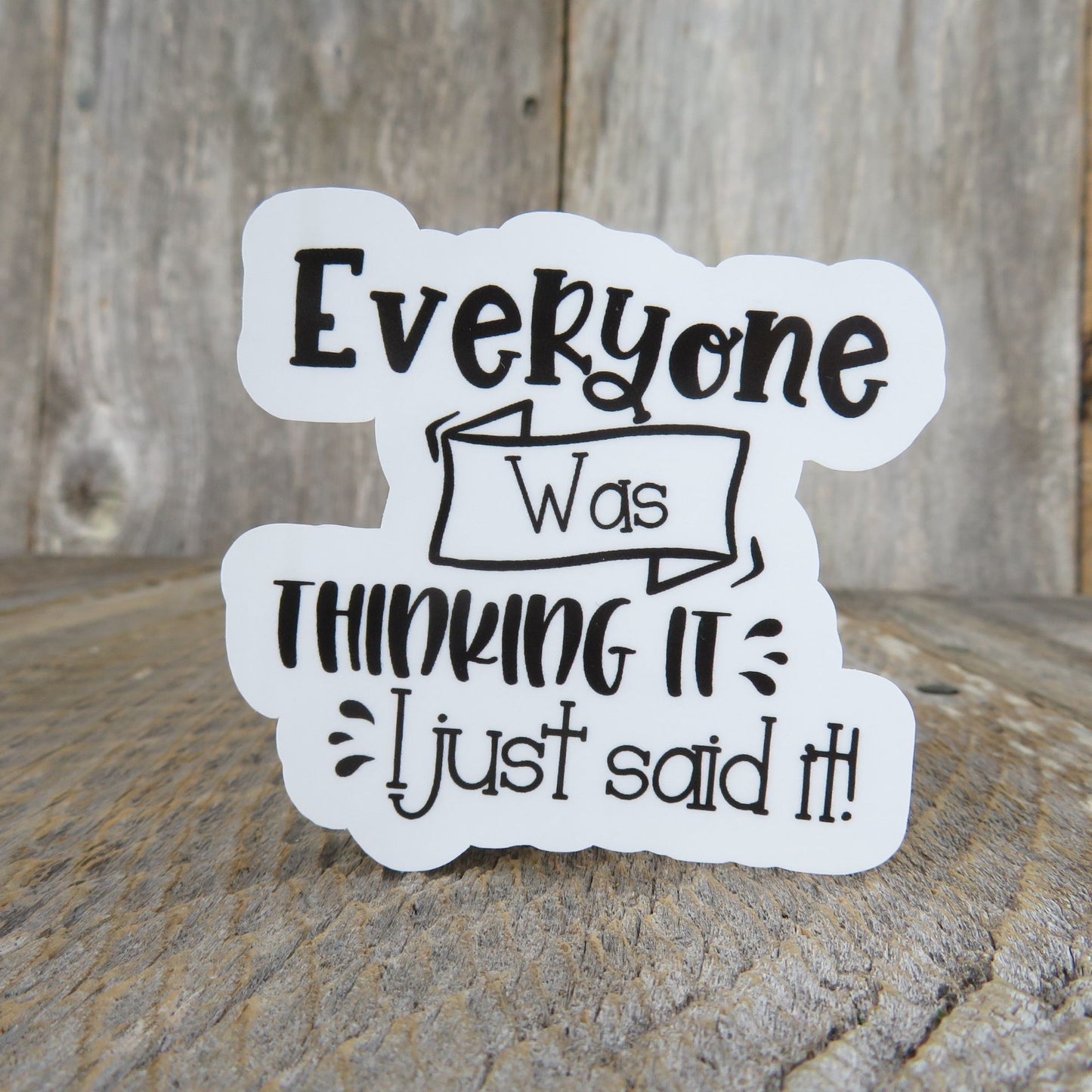 Everyone Was Thinking It I Just Said It Sticker Full Color Social Funny Sarcastic Outspoken Phrase Stickers