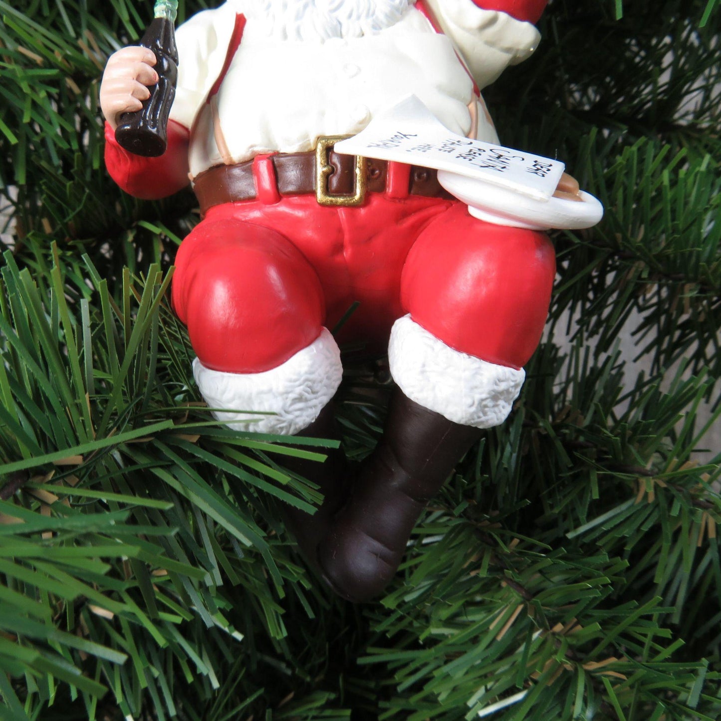 Vintage Santa Drinking Coke Hallmark Ornament Coca-Cola Please Pause Here Clip Christmas 1991