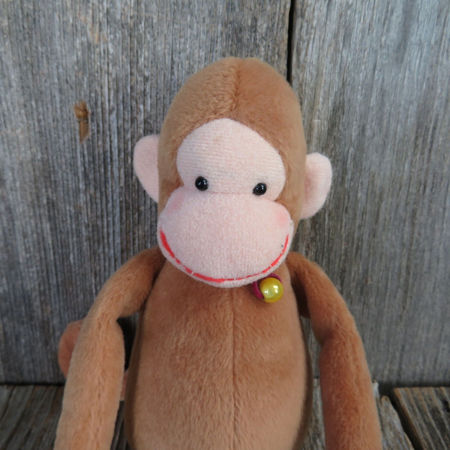 Vintage Monkey Plush Promise Ring Micanga Sekiguchi 1993 Wrapping Arms Legs Pink Butt Stuffed Animal