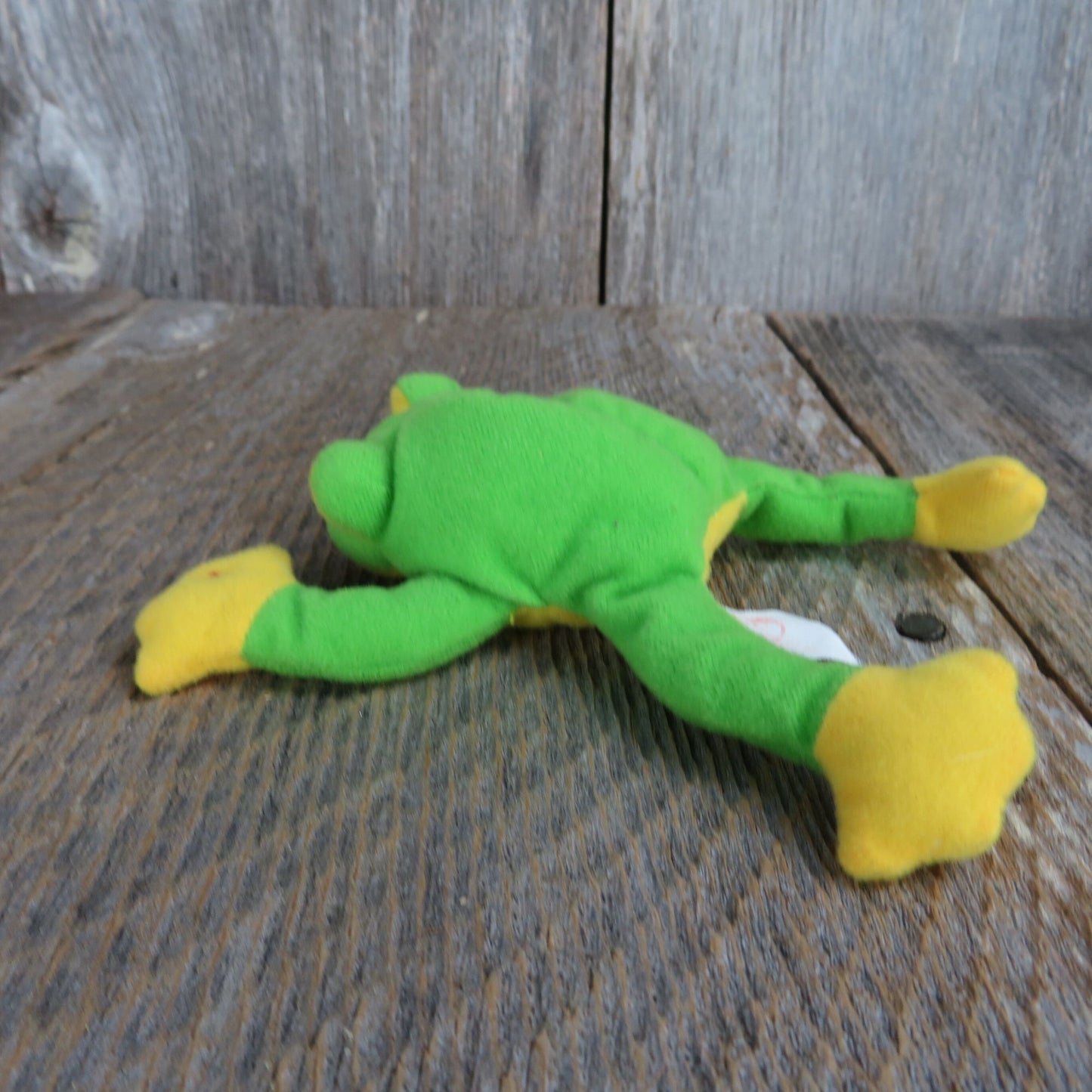 Vtg Frog Plush Beanie Baby Ty McDonald's Smoochy Green Yellow Small 1993