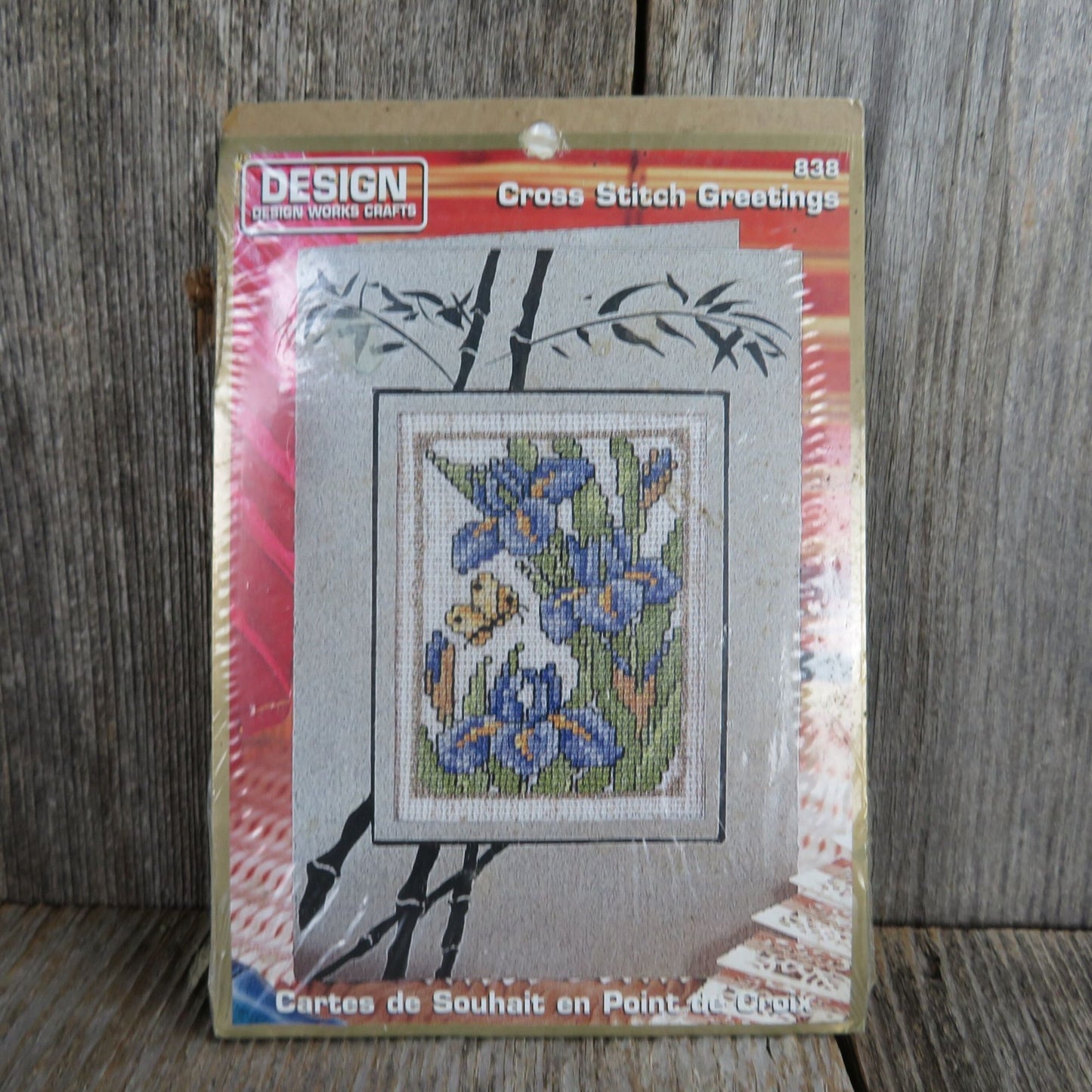 Counted Cross Stitch Greeting Card Kit Iris Flowers Design Works Crafts 838