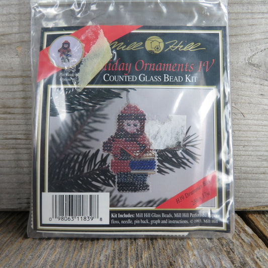 Drummer Boy Beaded Ornament Counted Glass Bead Kit Mill Hill Cross Stitch Unused Christmas 1993