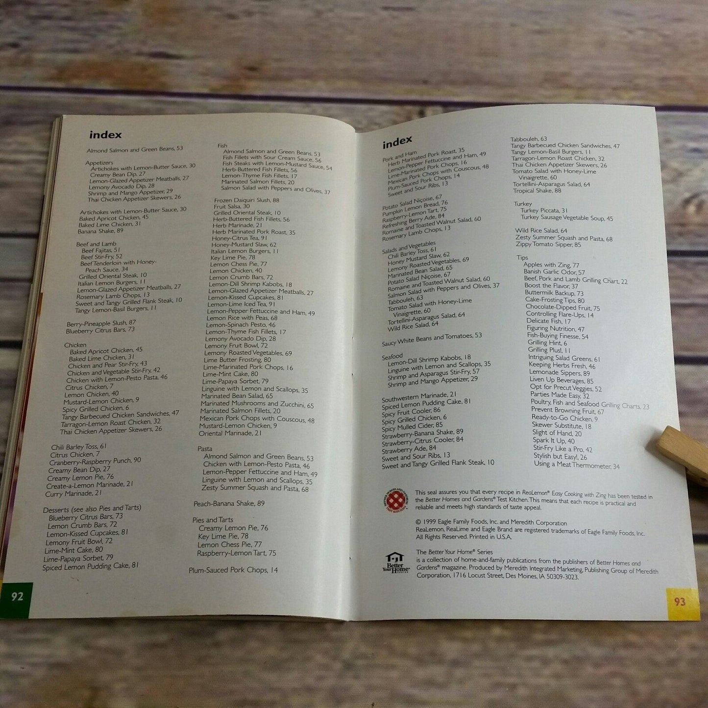 Vintage Cookbook Real Lemon Recipes Promo Book 1999 ReaLemon Easy Cooking with Zing Paperback Booklet Eagle Family Foods