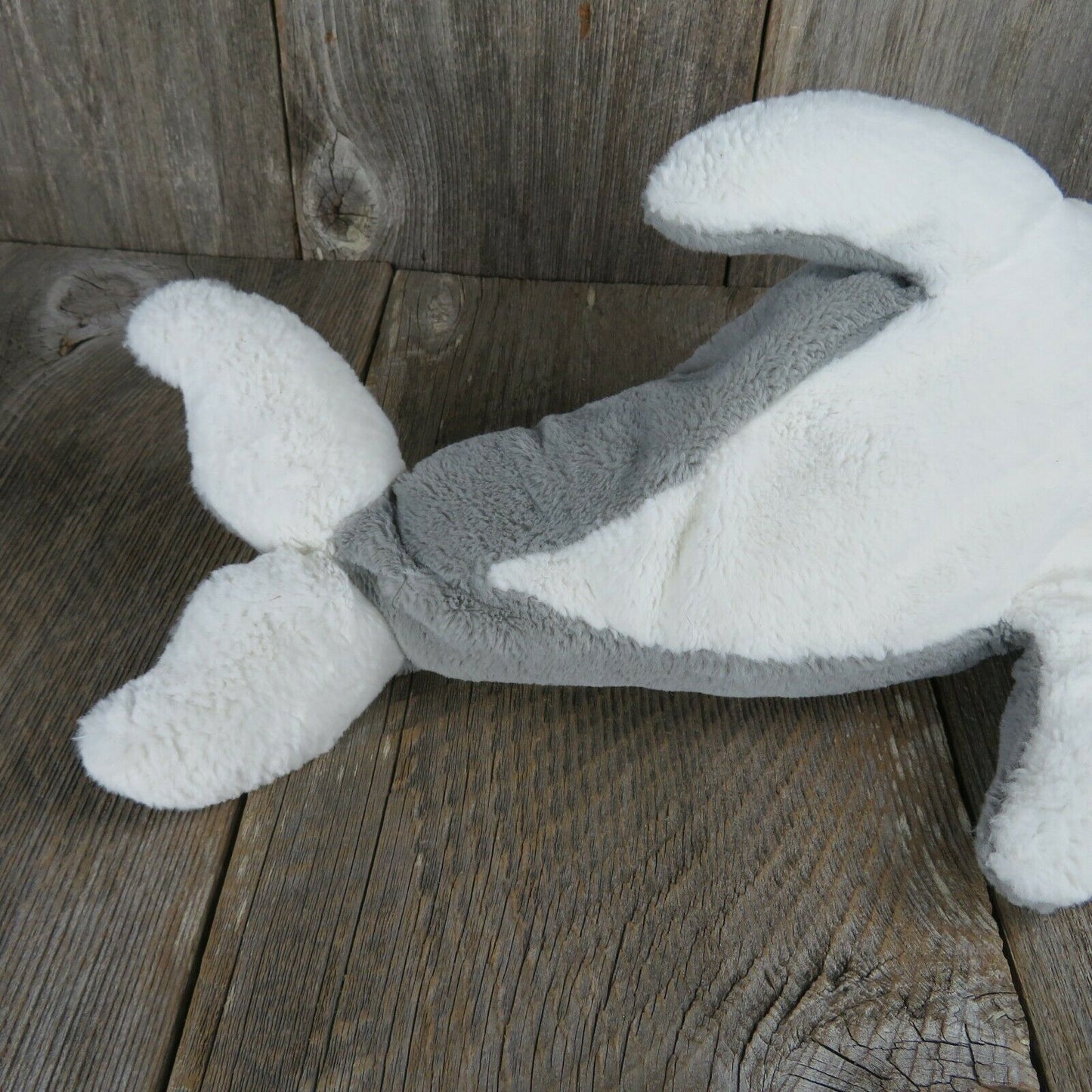 Dolphin Plush Grey White Blue Eyes Stuffed Animal