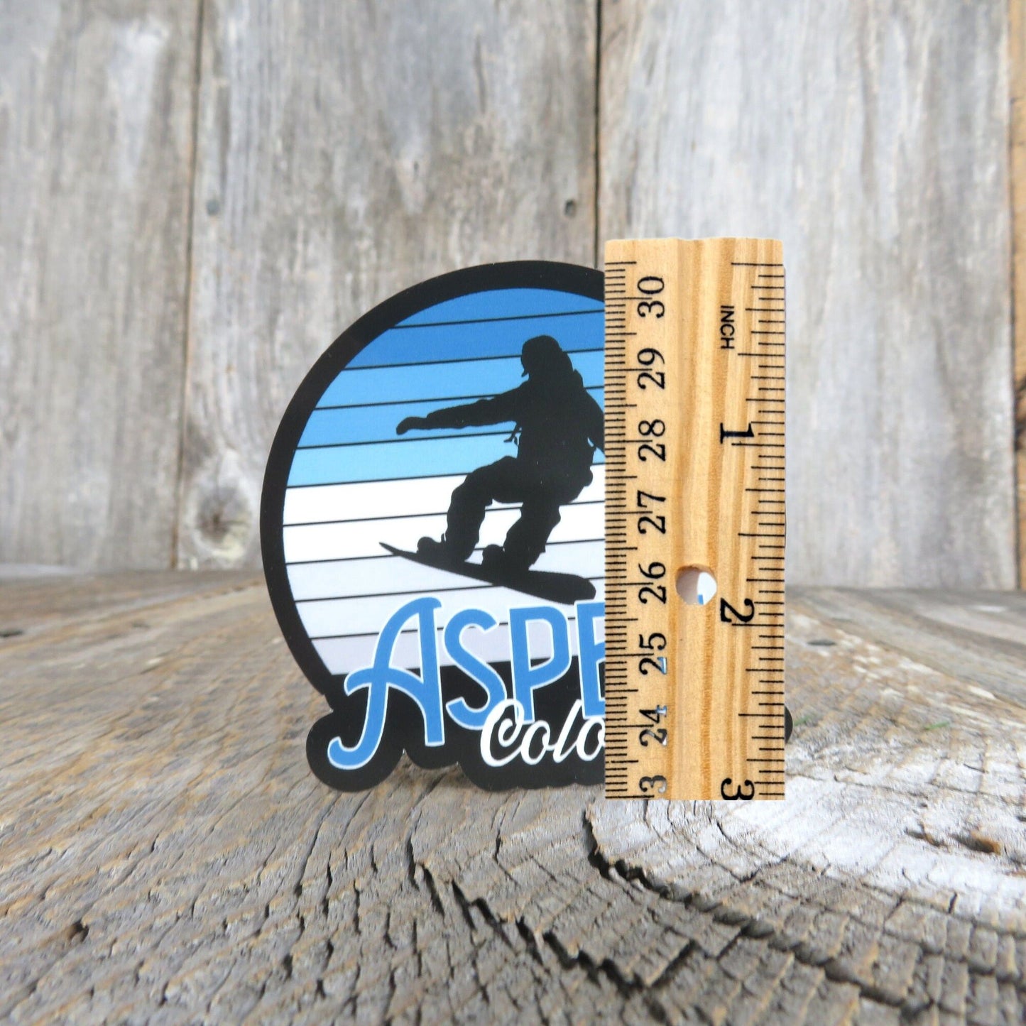 Snowboard Aspen Sticker Ski Colorado Blue Retro Sunset Souvenir Winter Sports