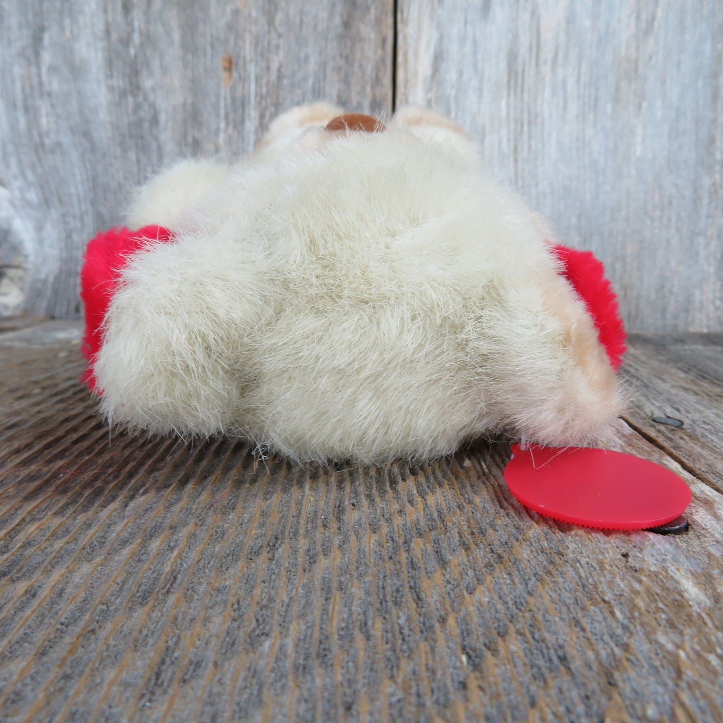 Vintage Teddy Bear Plush Red Earmuffs and Scarf Russ Tuff Teddy Christmas Mini Brown Nose Stuffed Animal