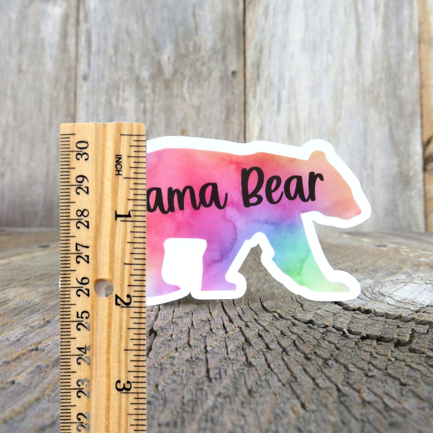 Mama Bear Sticker Rainbow Bear Shaped Strong Mom Waterproof