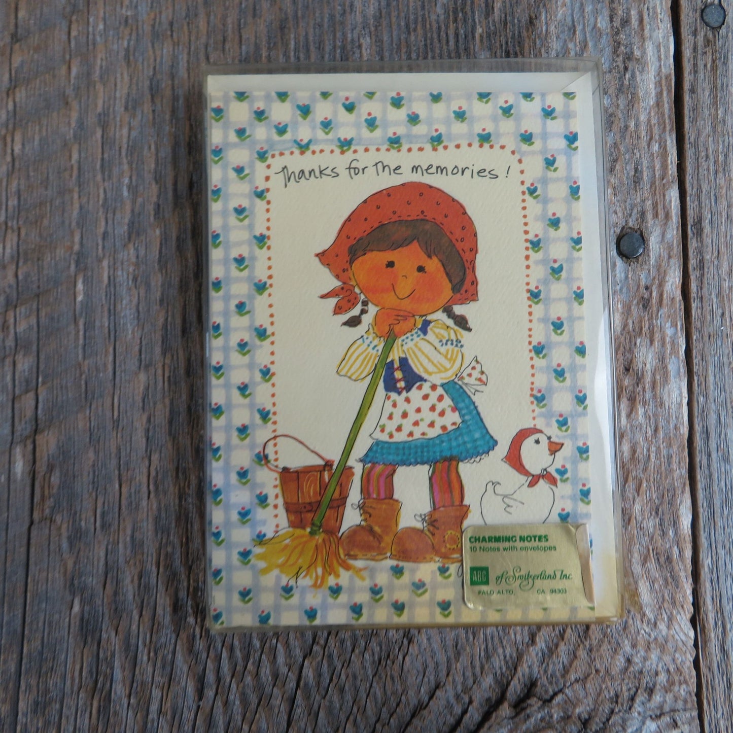 Vintage Note Cards Thanks for the Memories Girl Charming Notes Cute ABC of Switzerland Inc