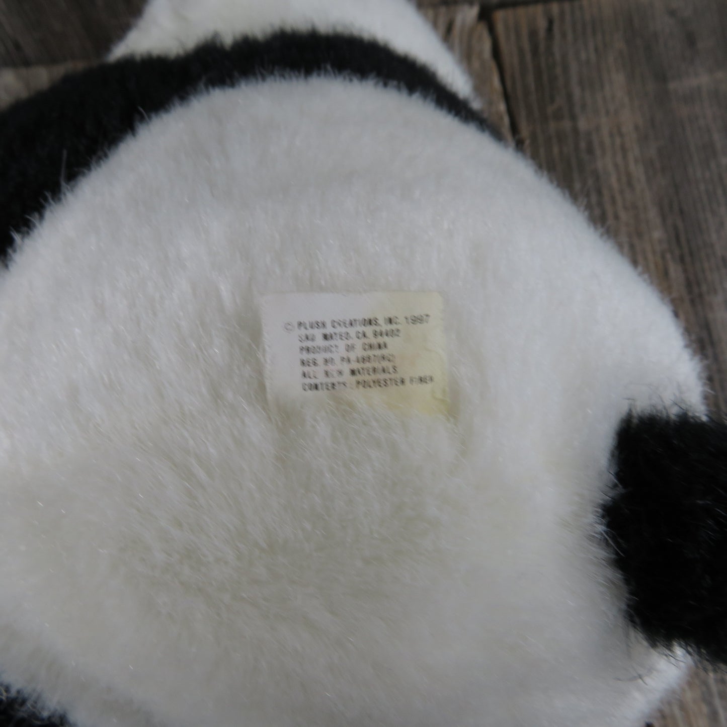 Vintage Panda Teddy Bear Plush Stuffed Animal Plush Creations Pacifier 1997