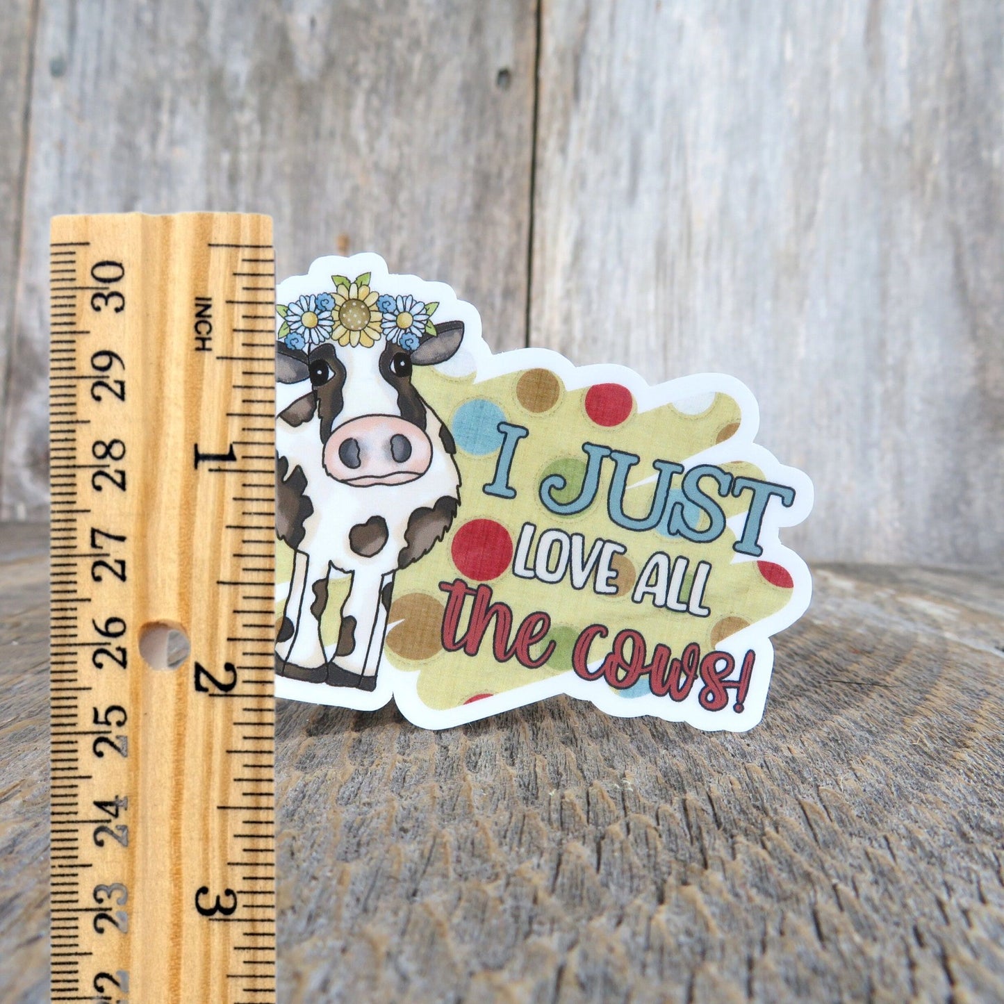 I Just Love All The Cows Sticker Waterproof Urban Farming Cow Lover Black and White Cow Farmer