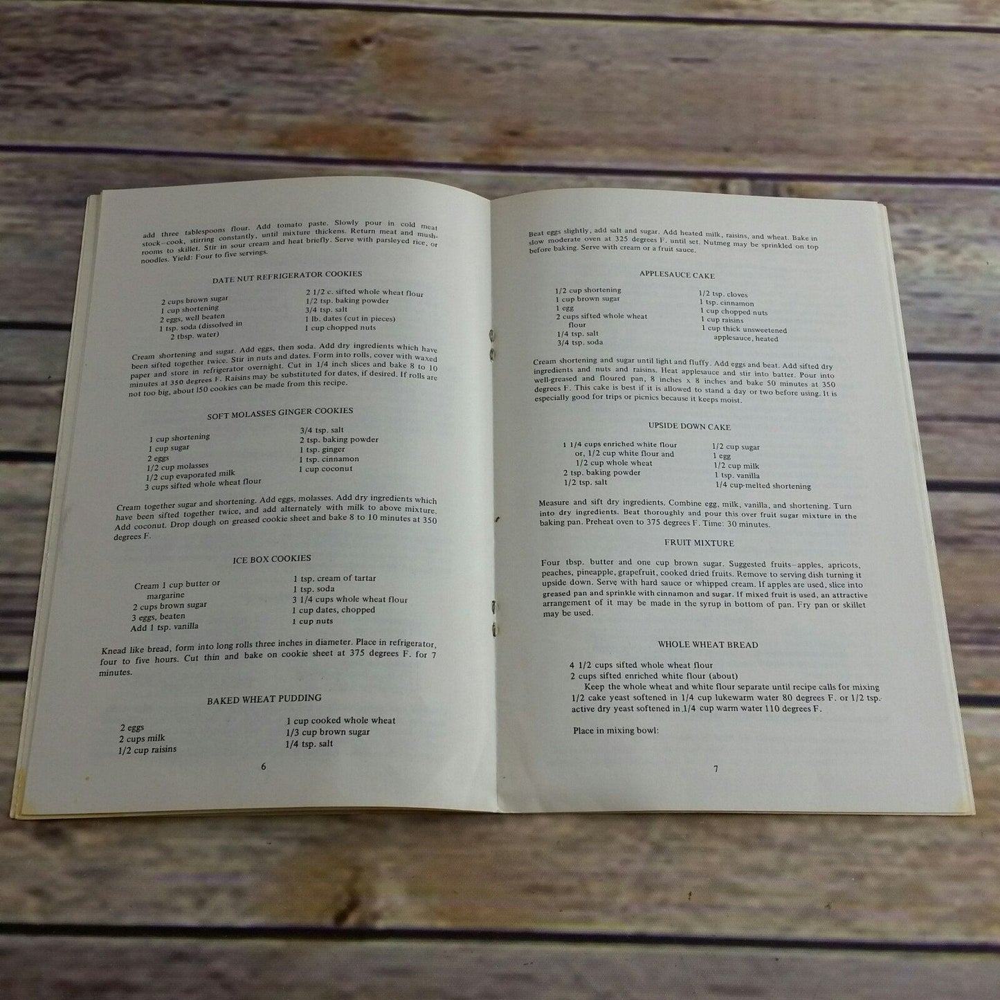 Vintage Cookbook Whole Kernel Wheat Recipes Utah State University Extension Services 1973 How to Cook and Use Paperback Booklet Pamphlet