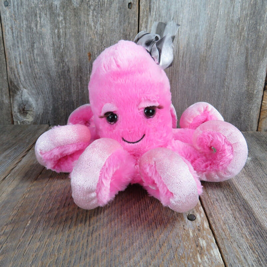 Pink Octopus Plush Eye Lashes Bow The Petting Zoo Sparkles Stuffed Animal 2018