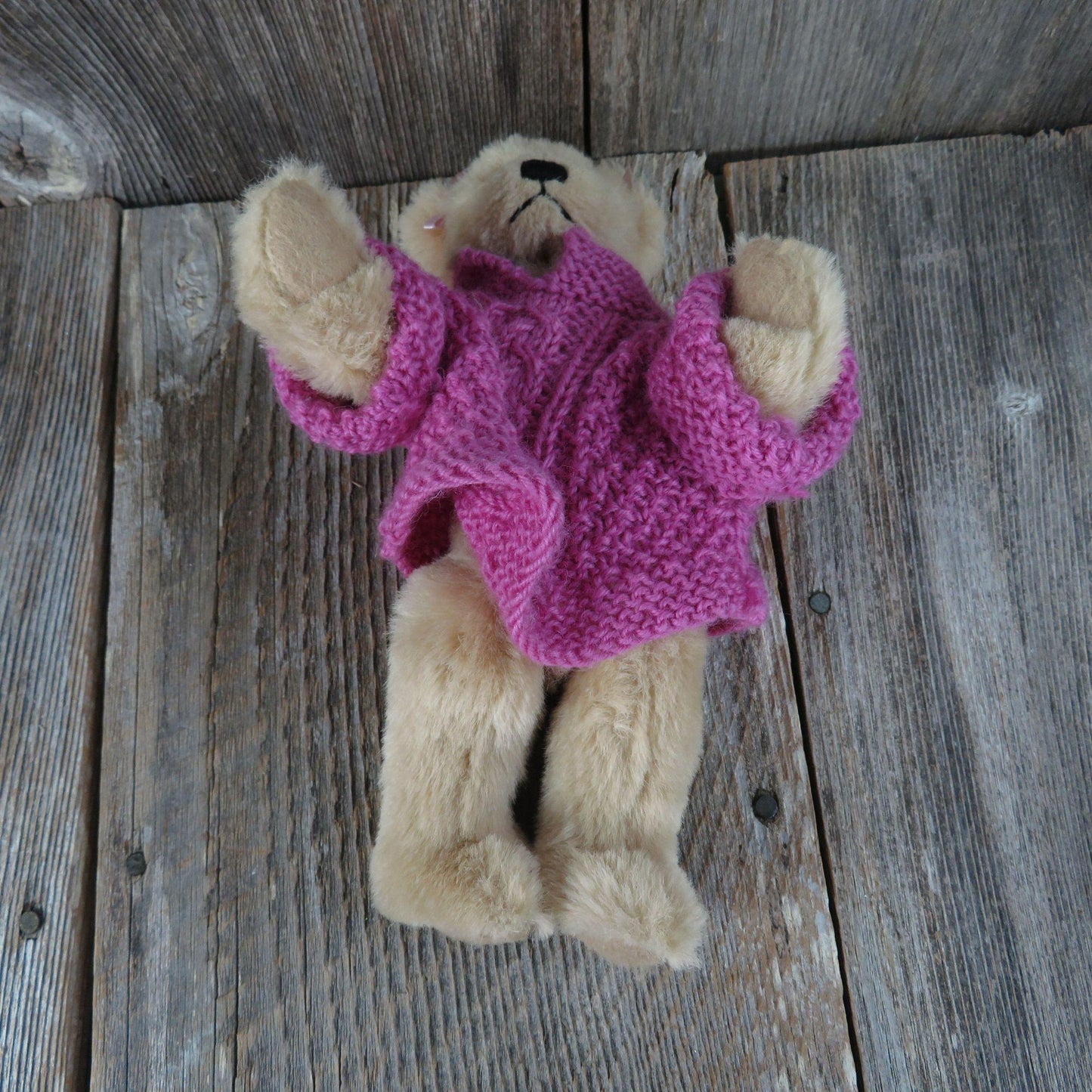 Vintage Teddy Bear Plush Jointed Sweater Bows Ganz Cottage Collection Daphne 1997 Stuffed Animal