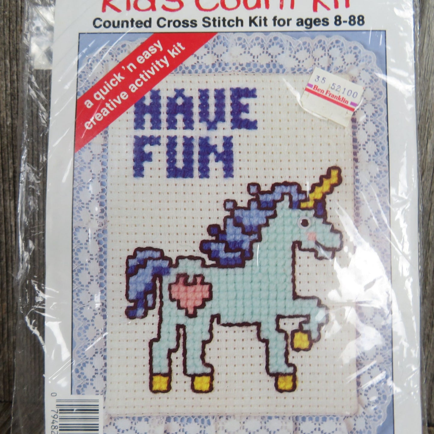 Unicorn Counted Cross Stitch Kit Kid's Count Kit Quick and Easy California Country 6 count