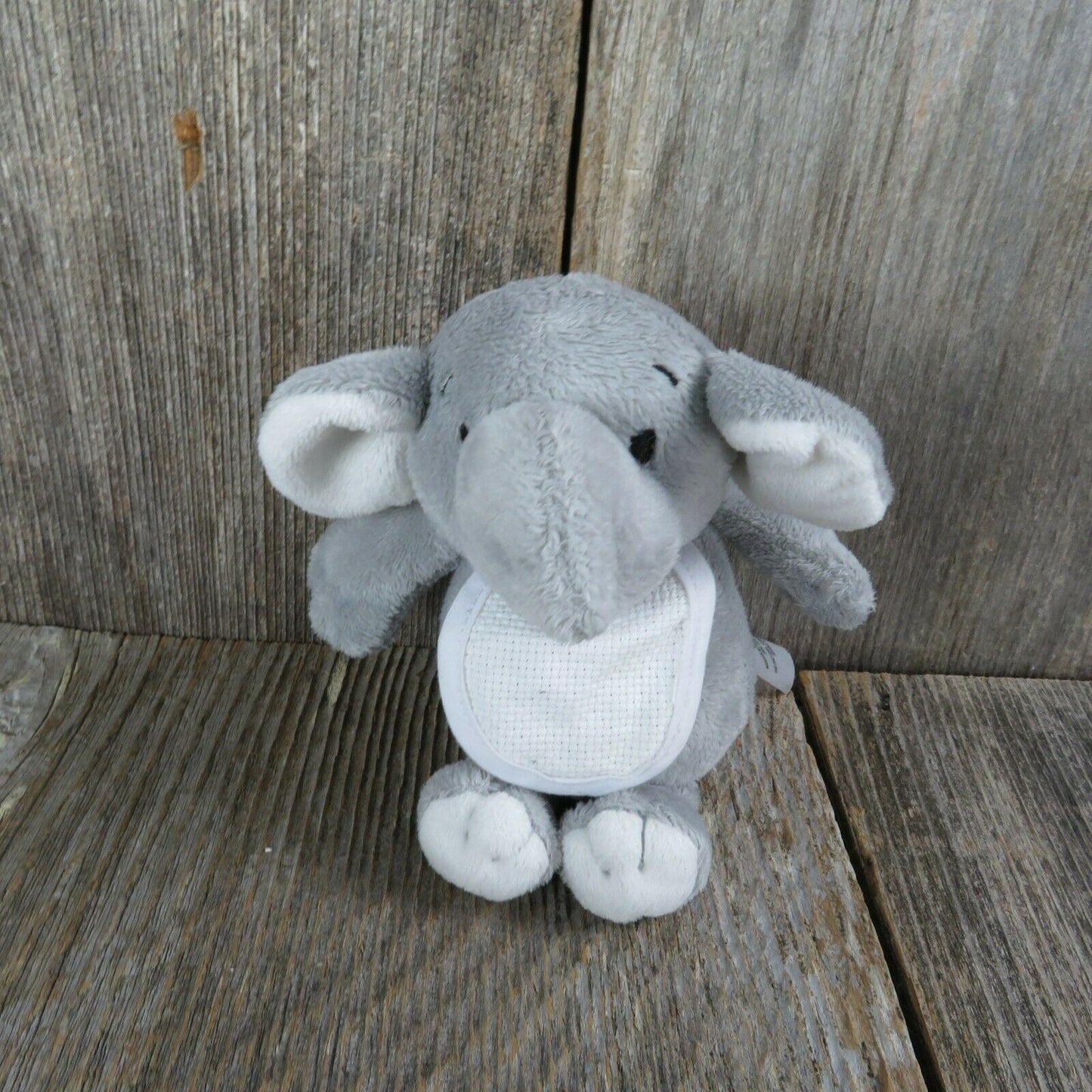 Baby Elephant Plush Mini Bib Sewn Eyes Stuffed Animal DCM Corp