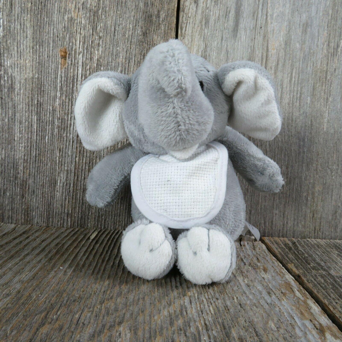 Baby Elephant Plush Mini Bib Sewn Eyes Stuffed Animal DCM Corp