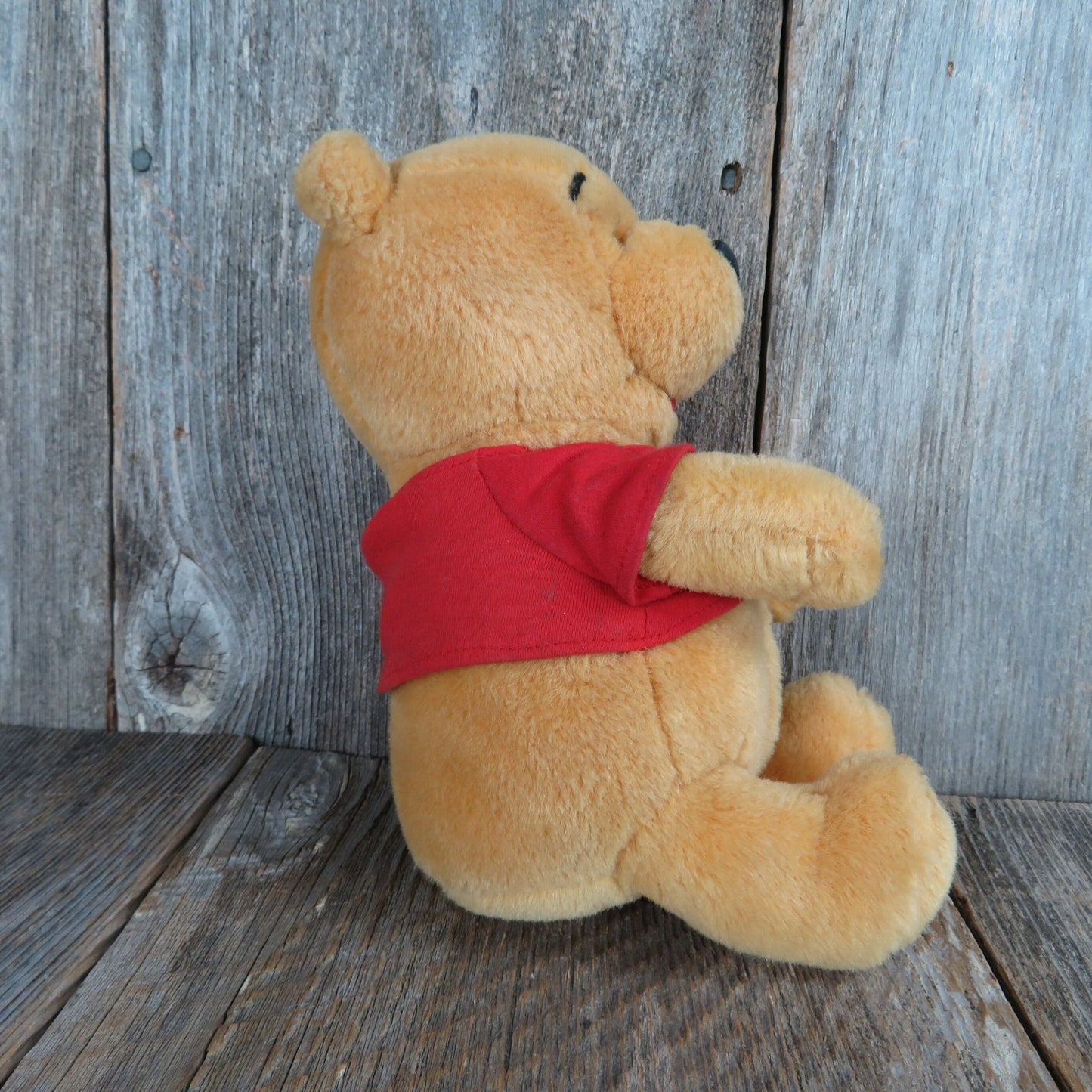 Vintage Winnie the Pooh Bear Plush Stuffed Animal Disney Orange Red Shirt